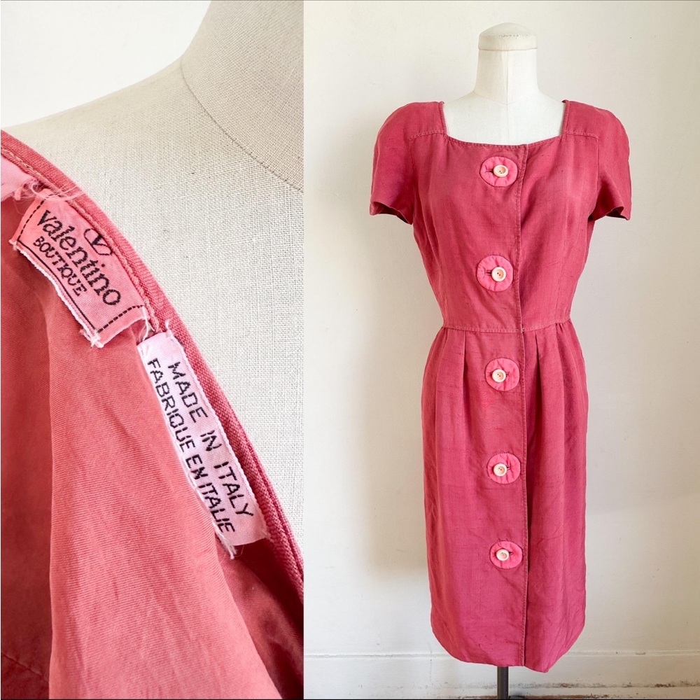 Vintage 1980s Valentine Boutique Silk Dress / S